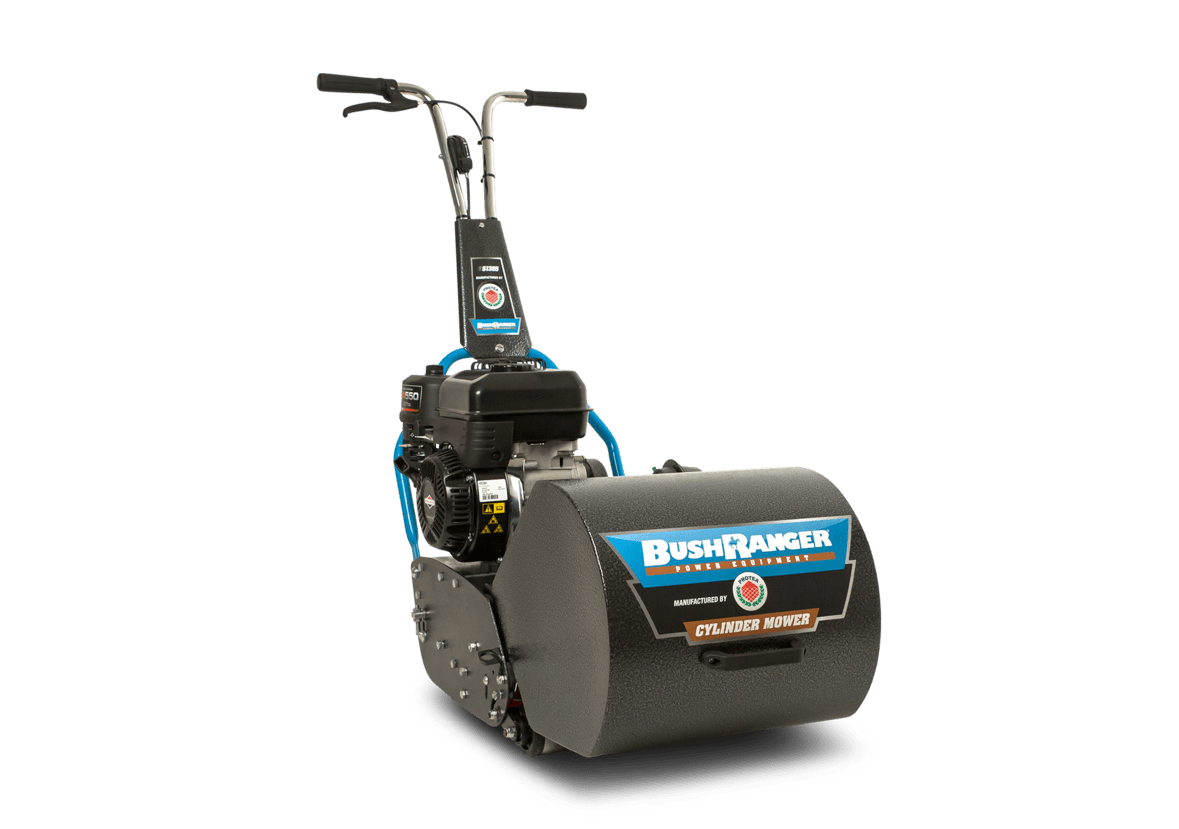 Bushranger Protea SI355 6 Blade HC Rubber, 14" (355 mm) Cut, Cylinder Reel Mower Fitted With A Briggs & Stratton 4 hp Engine
